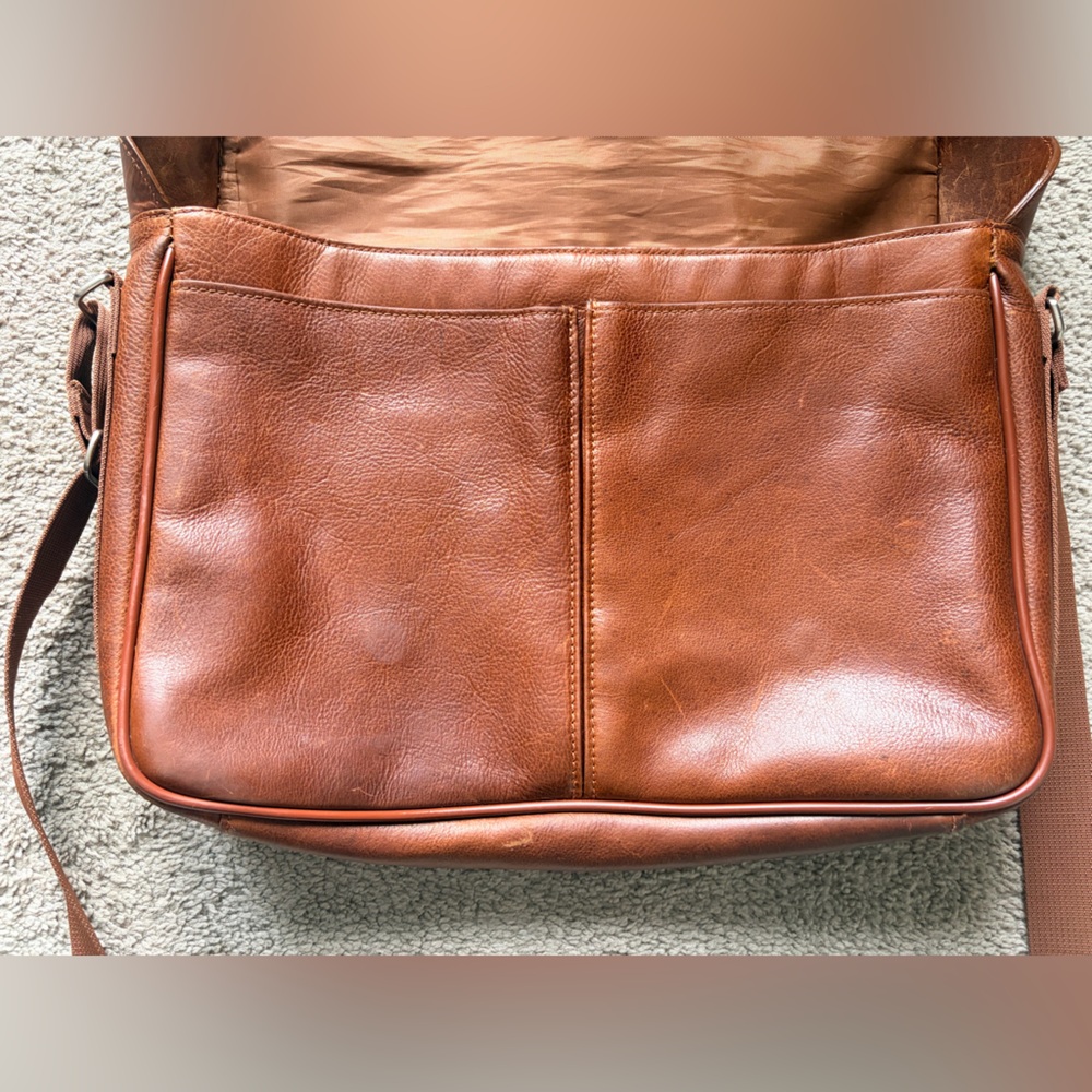 Wilson’s Brown Leather Bag Laptop 15” Work Briefcase - Picture 6 of 9